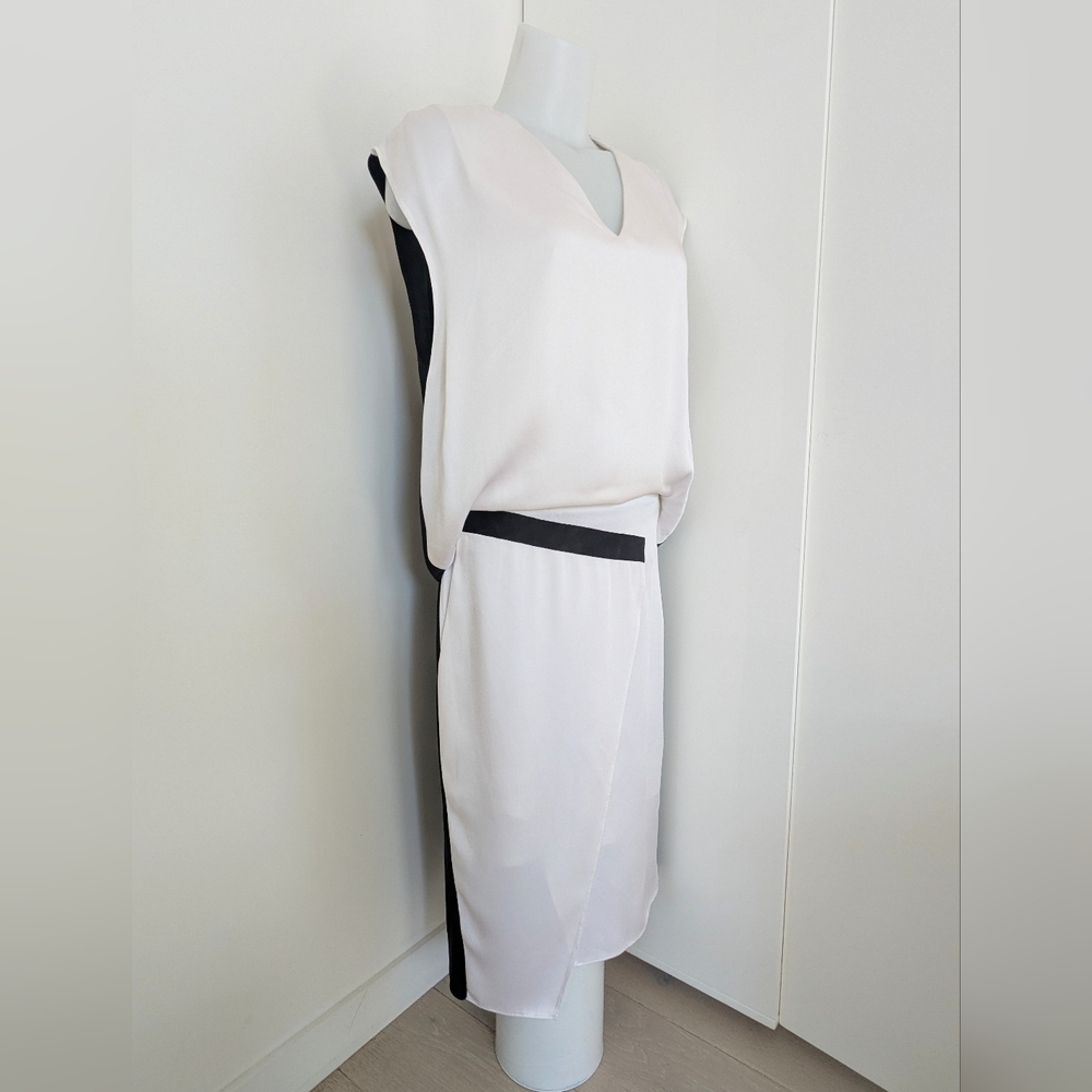 HELMUT LANG Black And White Asymmetric Dress; Size 6